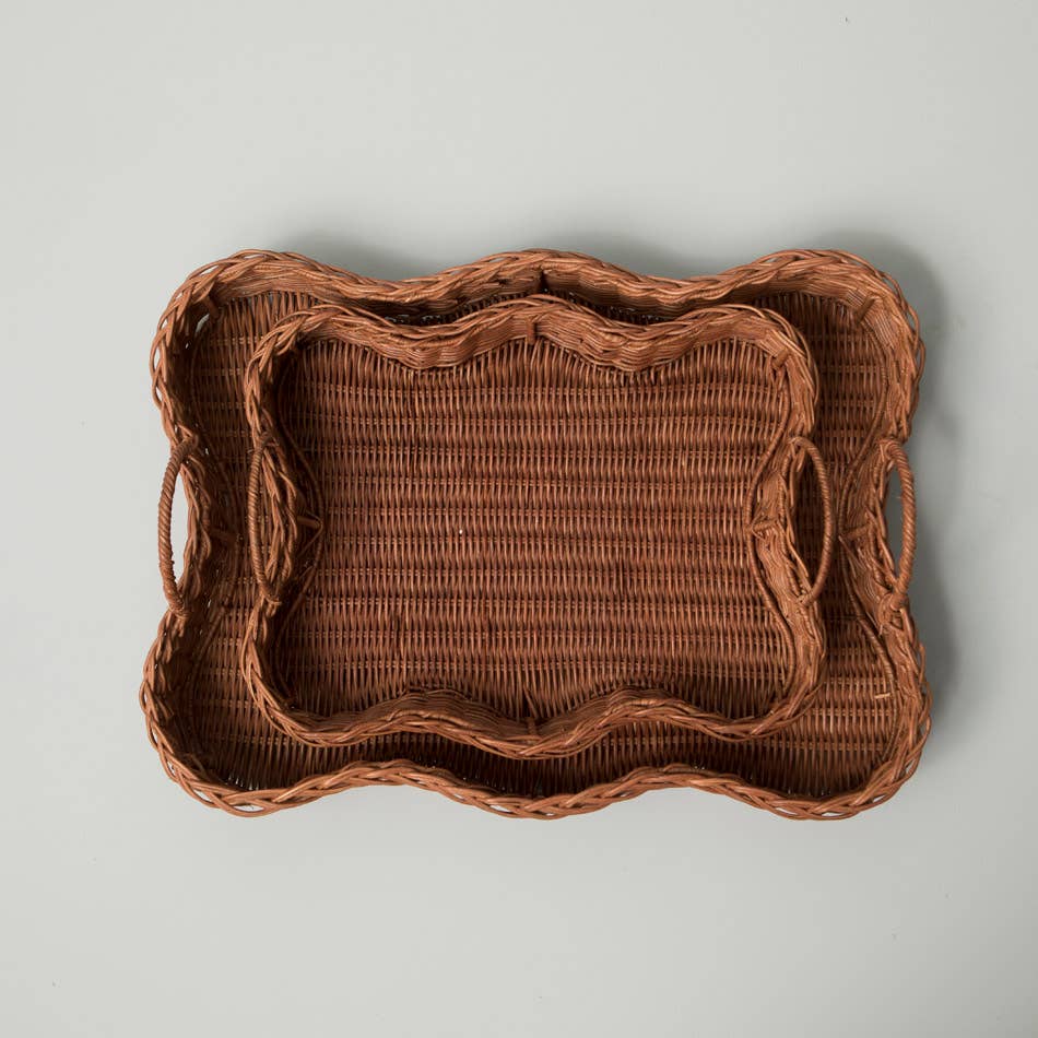 Mahe Homeware – wholesale Decorative tray – Rattan Scalloped Tray Vera Large2