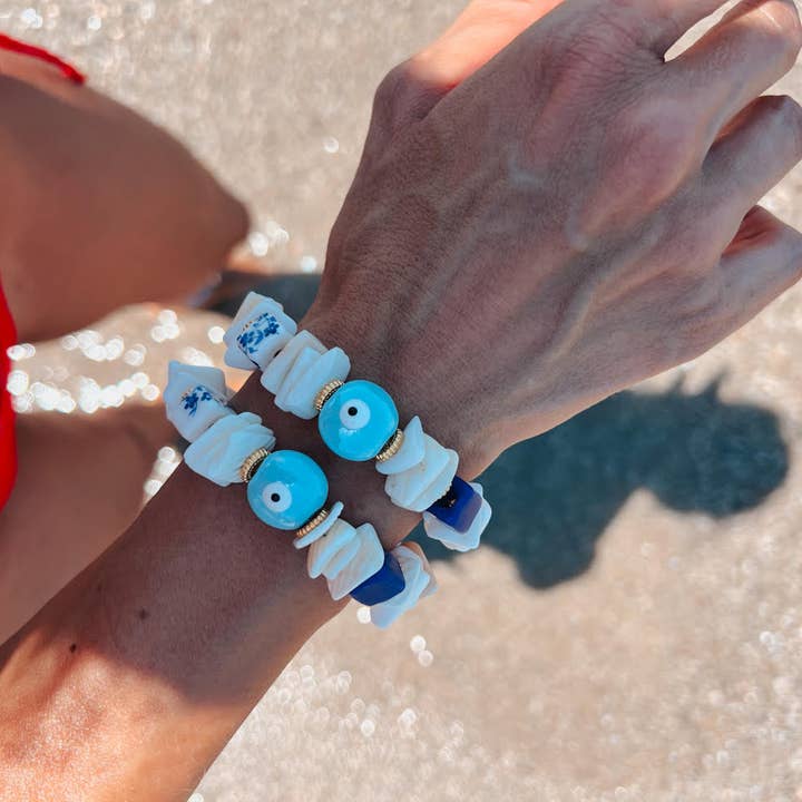 Goupi - Wholesale Beaded Bracelet - Shell and ceramic beaded summer bracelets4
