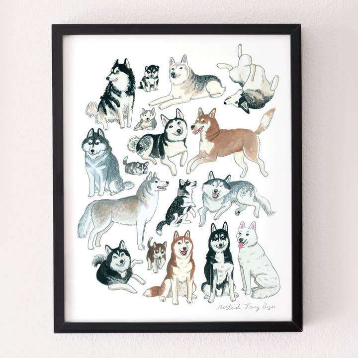 Imprimé Husky pour la vente par Party Mouse Studio