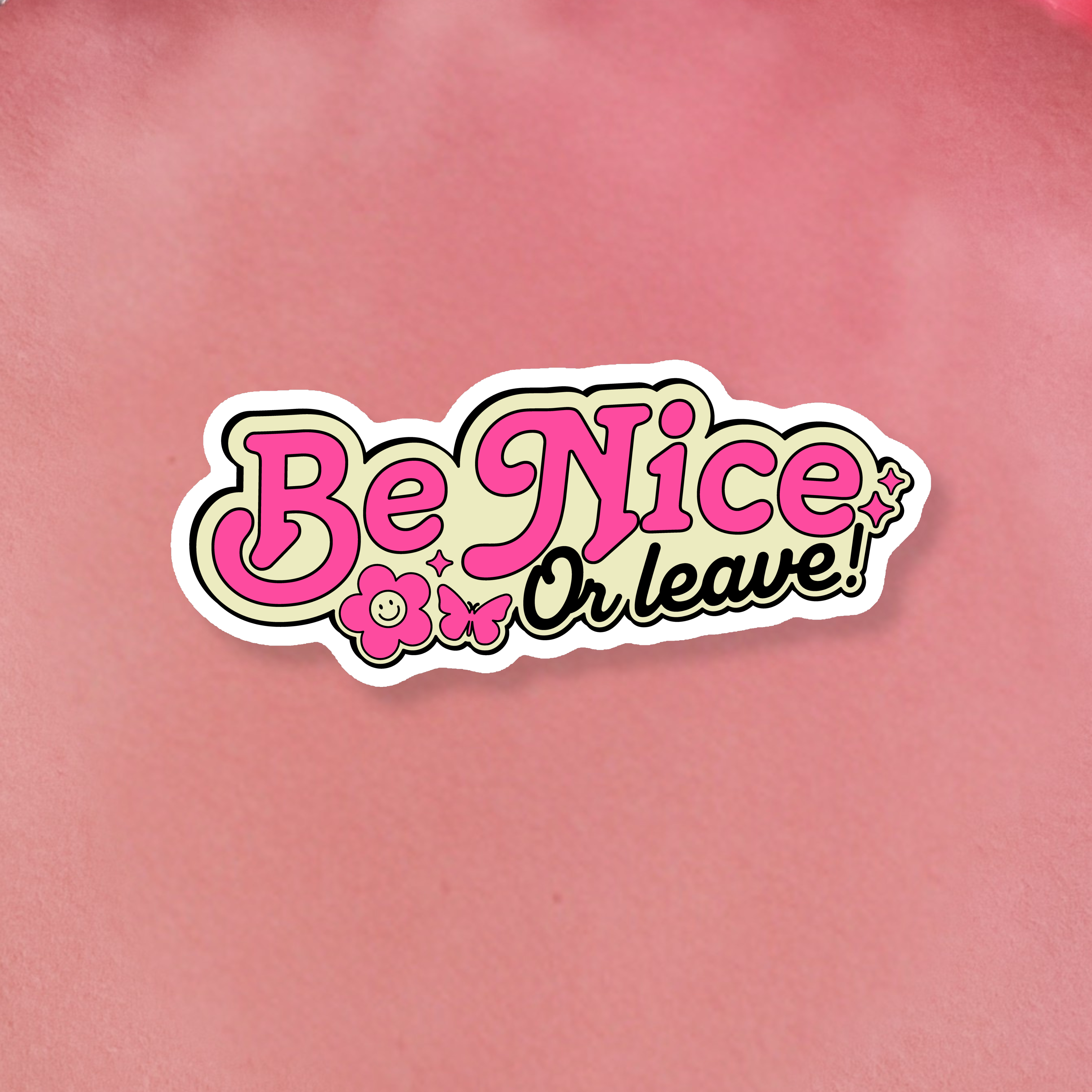 The Sunday Disco - Wholesale Sticker - Be Nice Or Leave! | Kindness Water Resistant Sticker0