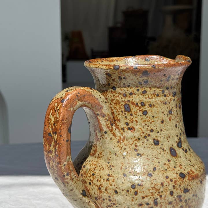 Office Objets - Wholesale Jug - Large speckled stoneware pitcher, YB brand underneath H247