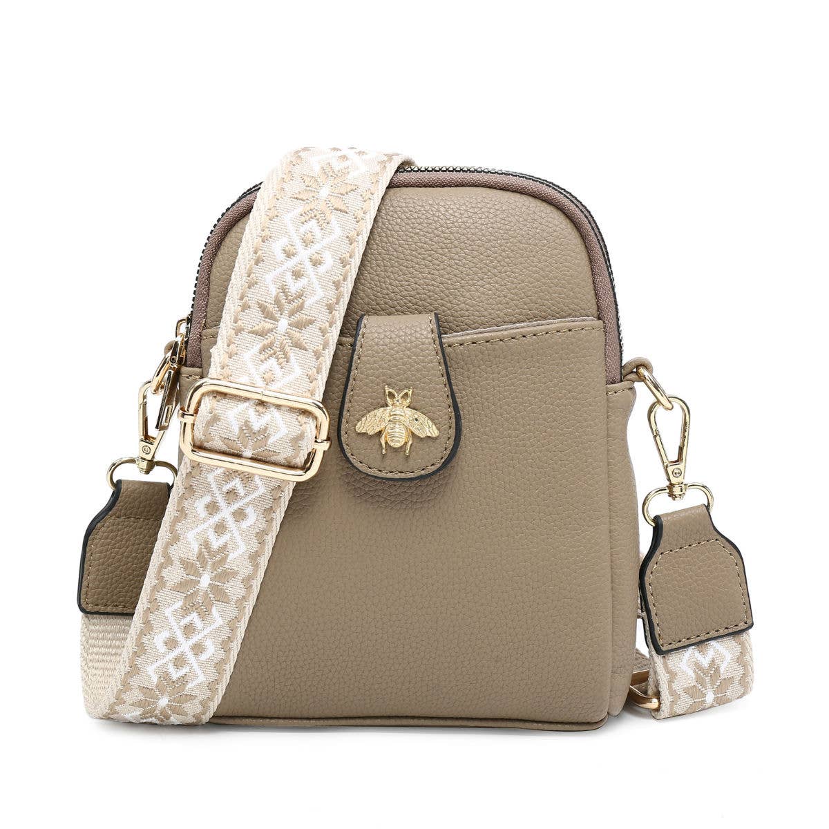 Papaya Fashion Ltd – wholesale Axelväska - Dam – B23001 Bee Cross Body Handväska med dubbla dragkedjefack upptill8
