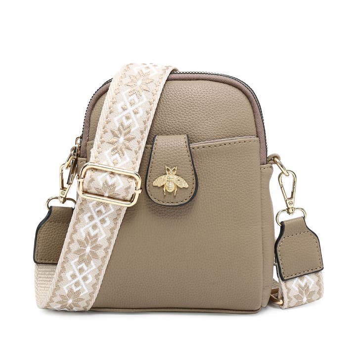 Papaya Fashion Ltd - Wholesale Crossbody Bag - Women's - B23001 Bee Cross Body Handbag with double zip top sections10
