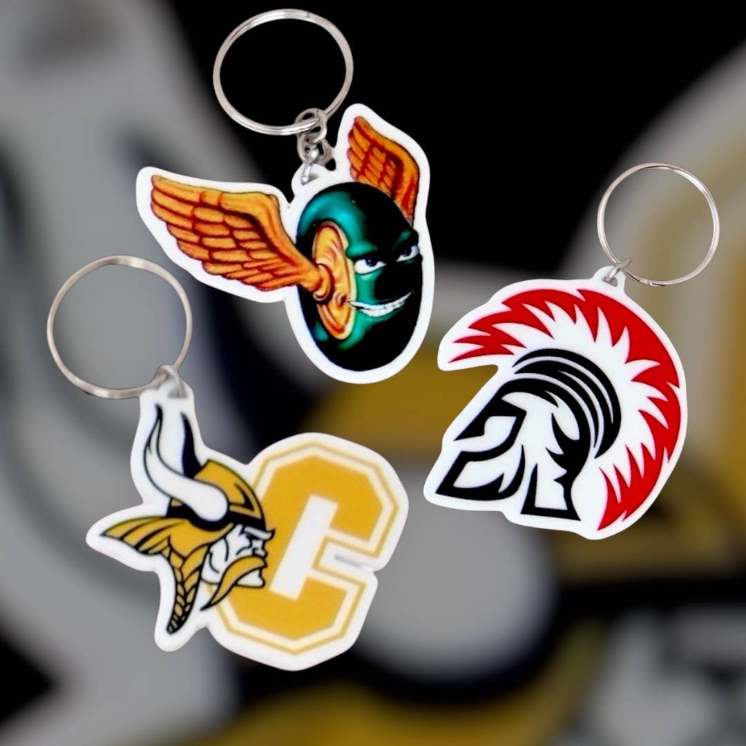 Happyink.co - Wholesale Keychain - Unisex - Custom School Mascot Keychain, sports team, university, logo4