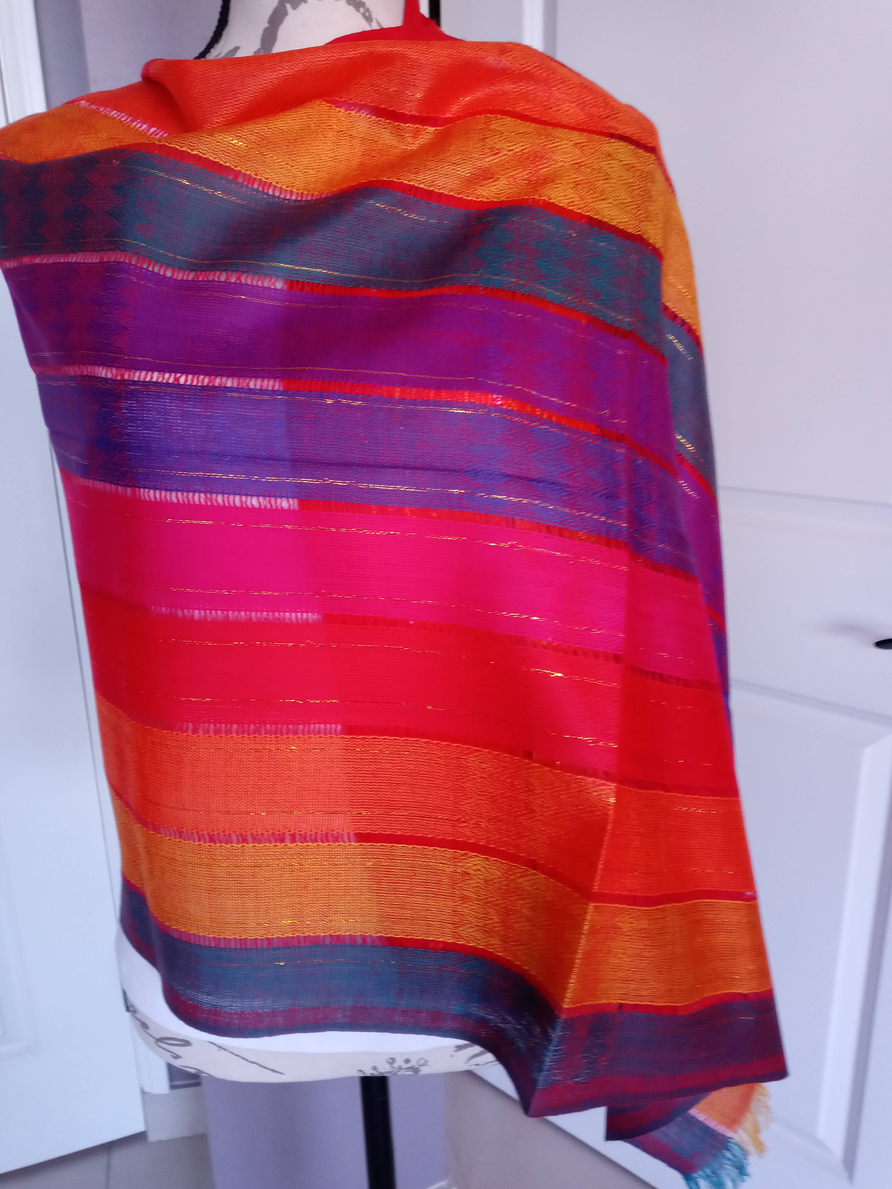 Treasure of ANDES - Wholesale Scarf - Unisex - Artisanal handmade Scarves, Cotton/Silk, Assorted colors 11