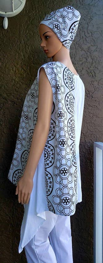 India Batik - Wholesale Blouse - Women's - 7222-Women Blouse -White1