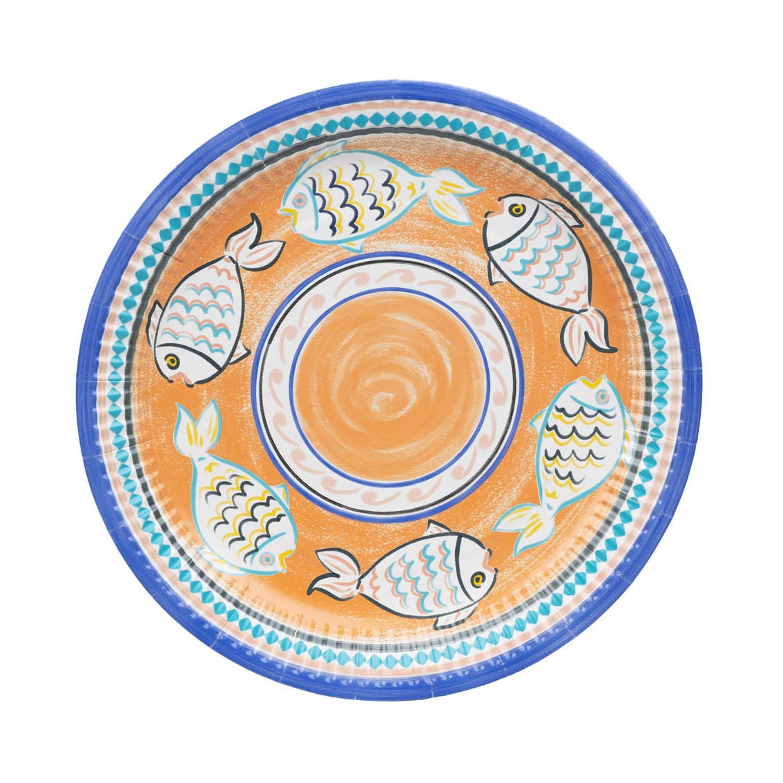 Talking Tables UK – wholesale Disposable plate – Summer Orange Fish Paper Plates | 10 Pack |3