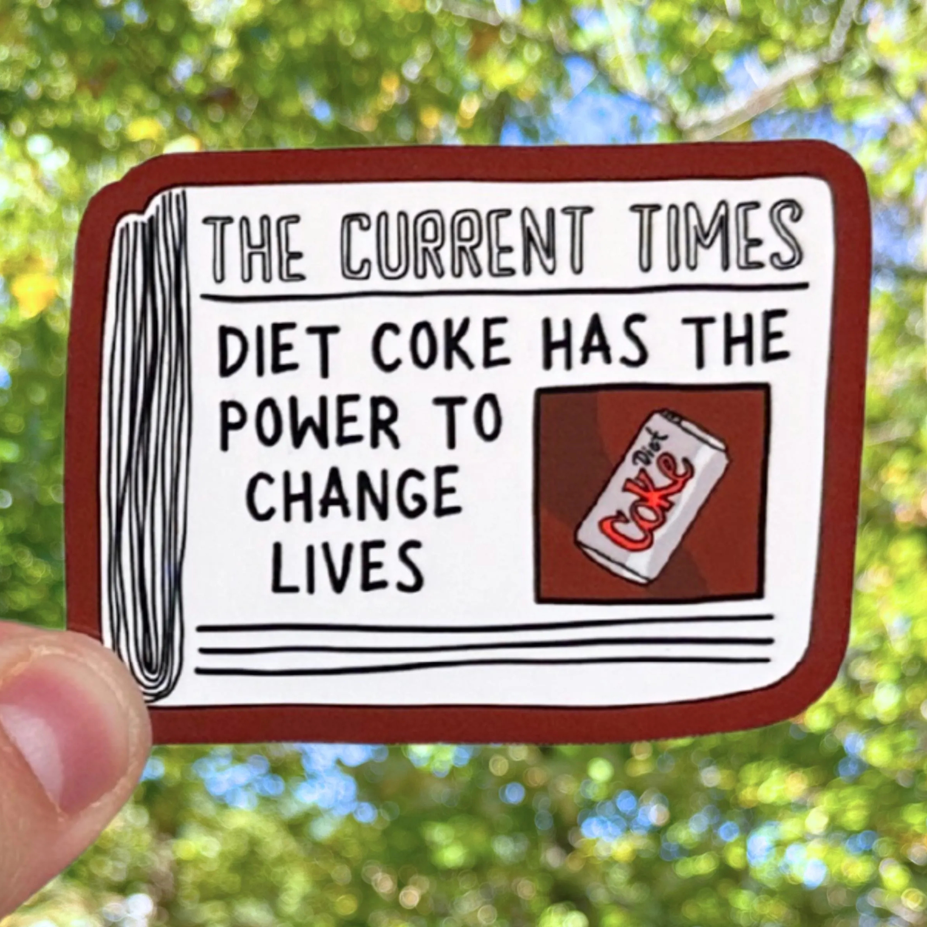 Olive Street Collective - Wholesale Sticker - Diet Coke Newspaper Sticker1