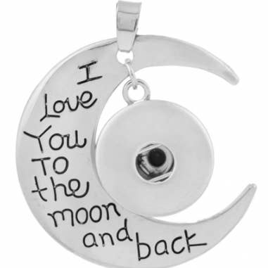 Anhänger - Ich liebe dich bis zum Mond und zurück - mit Schnappsockel für den Großhandel von Say It in A Snap Jewelry