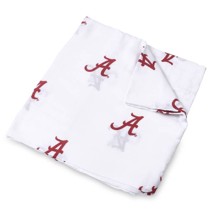 University of Alabama Muslin Swaddle Blanket for wholesale by Three Little Anchors