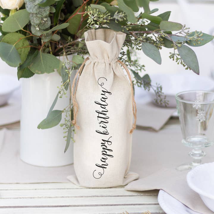 Bolsa de vino Feliz Cumpleaños para venta al por mayor de Porter Lane Home