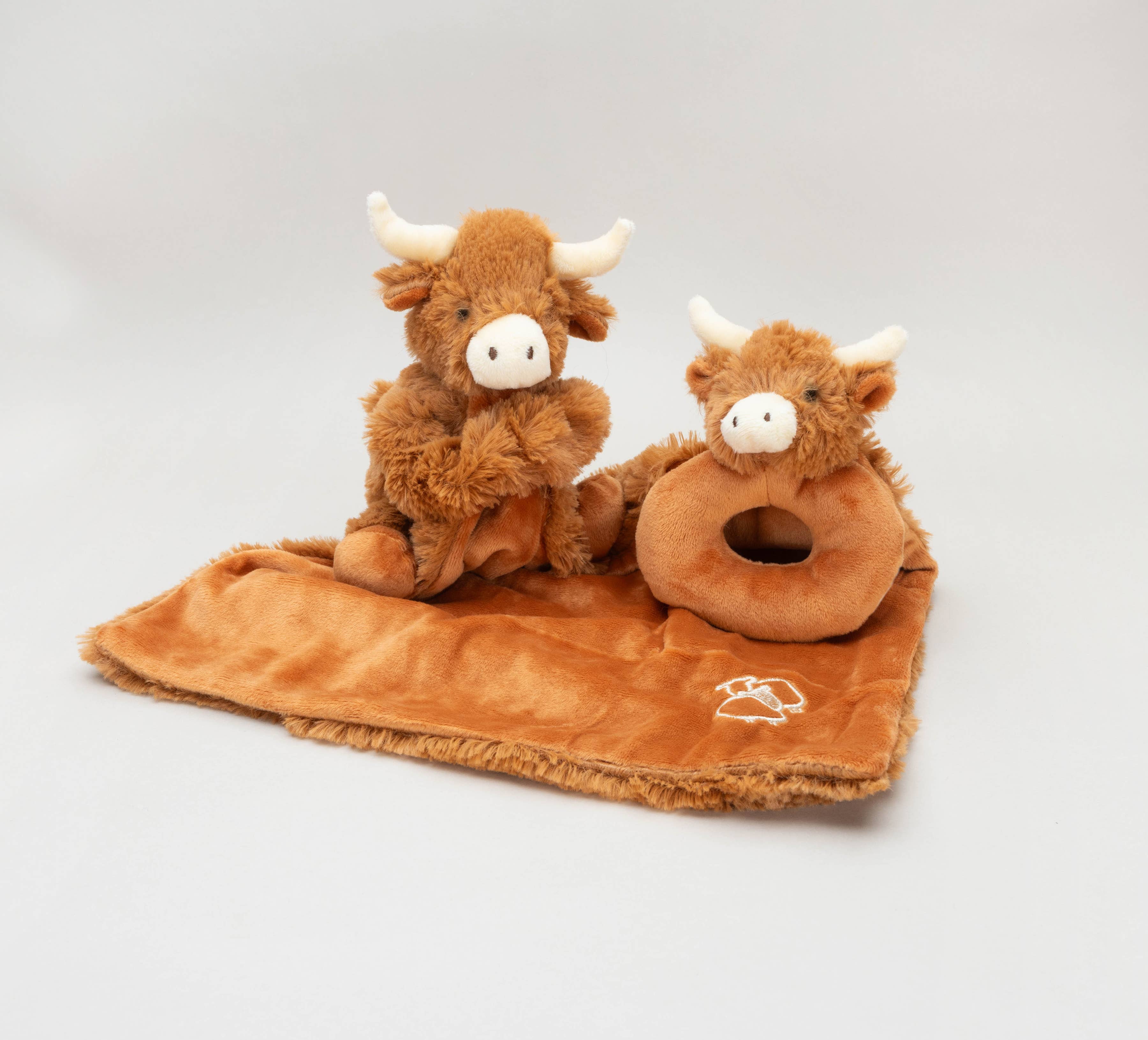 Jomanda Soft Toys & Accessories - Wholesale Security/Cuddle Blanket - Baby - Horny Highland Cow Baby Soft Toy Soother Comforter 29cm14