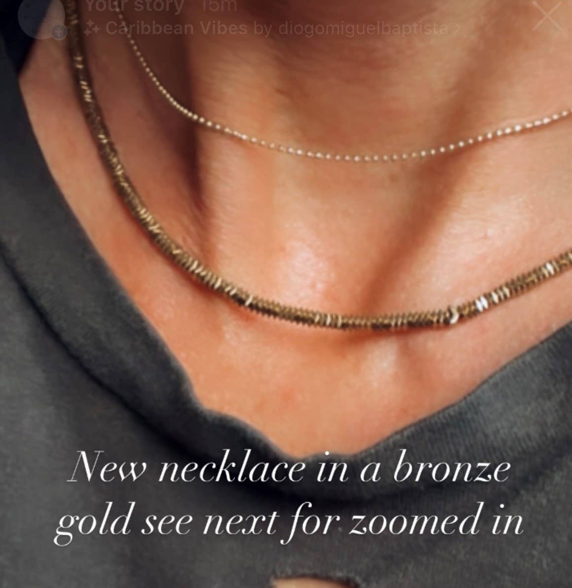 Sonya Renee Jewelry - Wholesale Kralen/parelketting - Tucker bronzen gouden vierkante ketting met koperen kralen1
