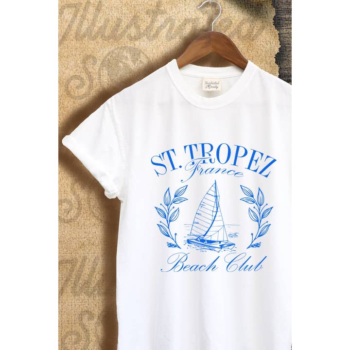 ST TROPEZ VINTAGE GRAPHIC TEE for wholesale by Illustrated Society