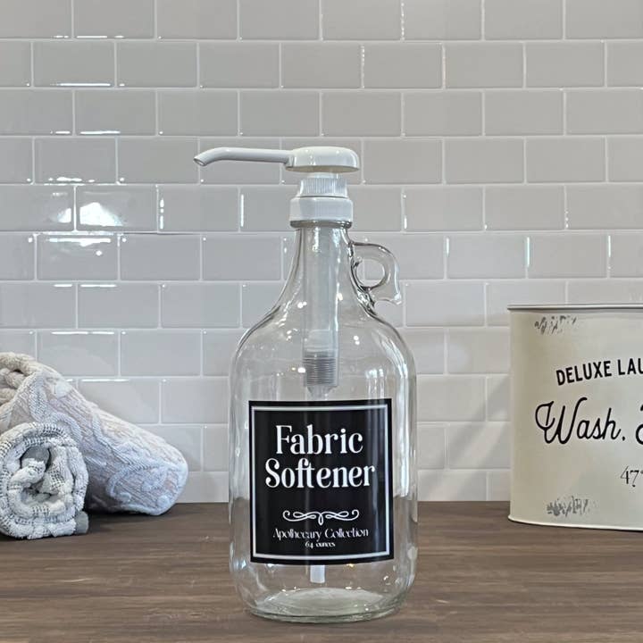 Blush Apothecary - Wholesale Liquid Laundry Detergent - Fabric Softener 64-ounce Clear Glass Bottle