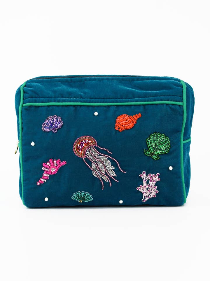 TROUSSE DE MAQUILLAGE SUR LE THÈME DE LA MER BLEUE pour la vente par My Doris