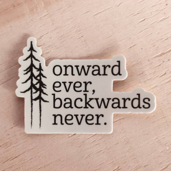 Framåt någonsin, baklänges aldrig klistermärke för wholesale av Elevation Goods