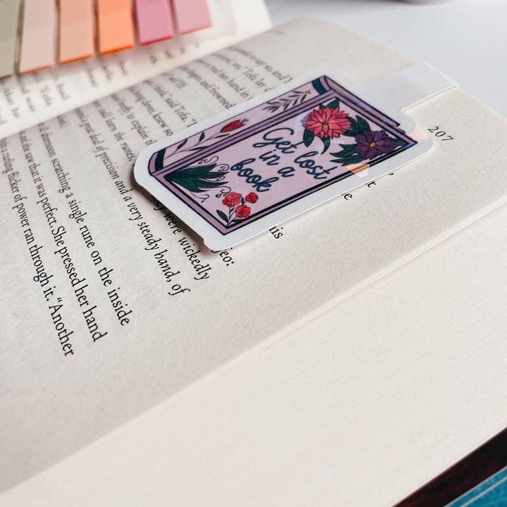 Midnight Readers Shop - Wholesale Bookmark - Get lost in a book -Floral Magnetic Bookmark