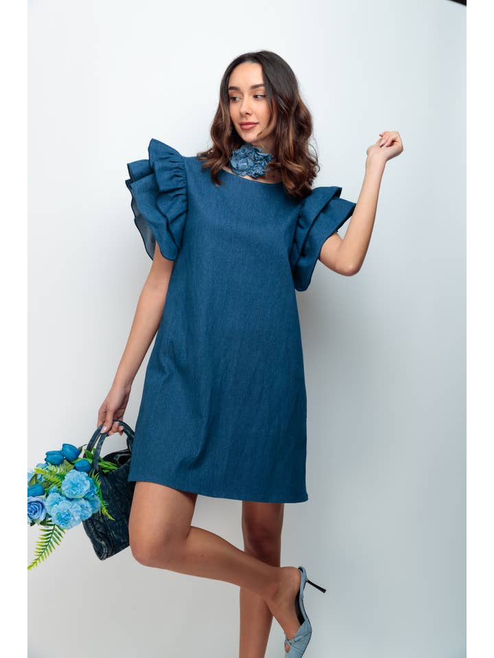 Blue Keira Vaquero dress for wholesale on Faire3