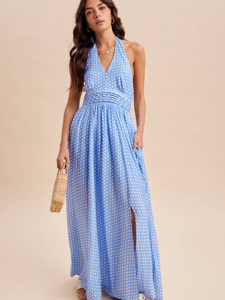 POLKA DOT HALTER DRESS for wholesale by In Loom