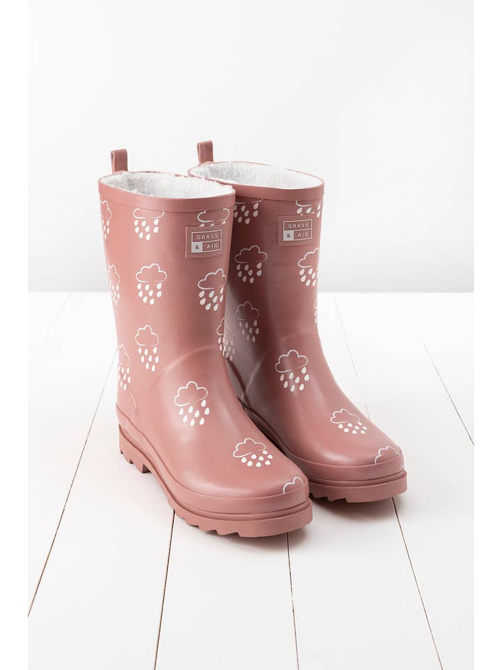 Grass & Air - Wholesale Rain Boots - Women's - Rose Adult Colour-Changing Winter Wellies