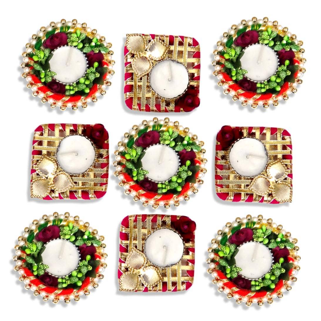 Ancientveda - Wholesale Candle Holder - FLOWER RANGOLI WITH DIYA Style D0