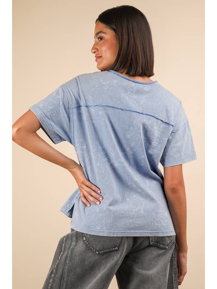 VERY J – Top de malha - Mulher por atacado – NT11966-Top de Malha com Decote em V Lavado a Mineral19