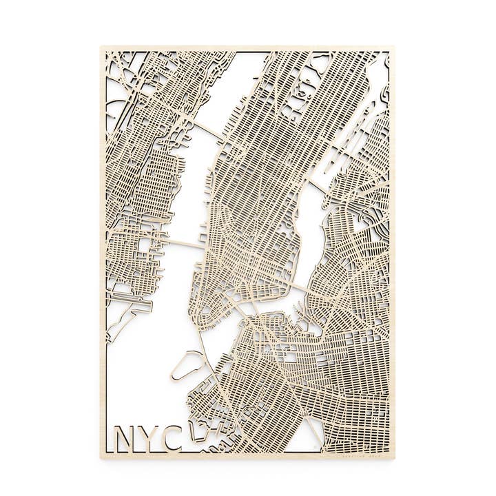 Houten stadskaart, VS New York NY voor wholesale door Papurino