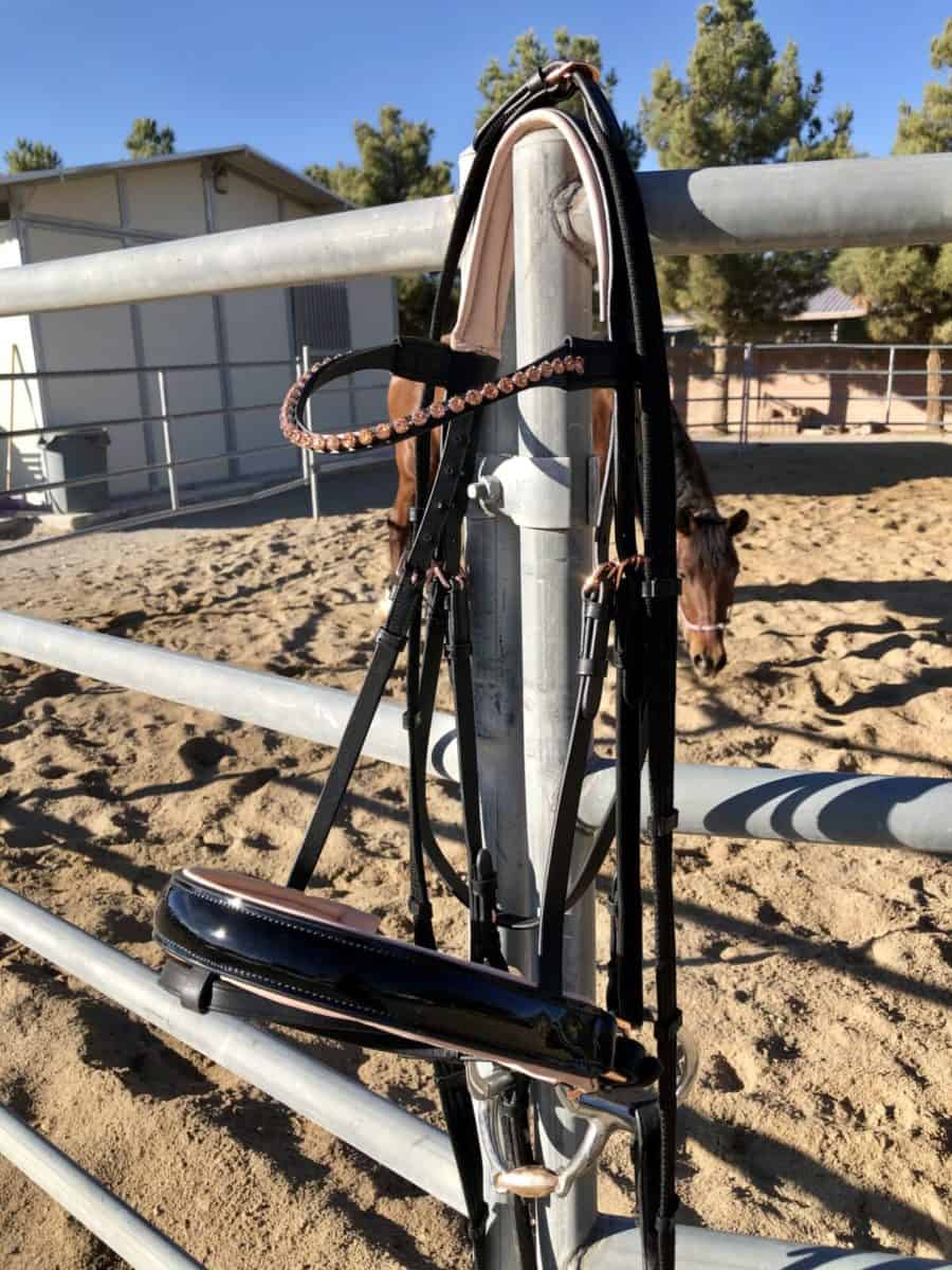 Circus Unicorn Shop – wholesale Ridutrustning – Rose Gold Dressyr Träns7