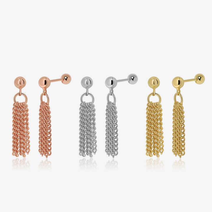 Tassel Elegance Screw Back Earrings for wholesale by Meissa Jewelry