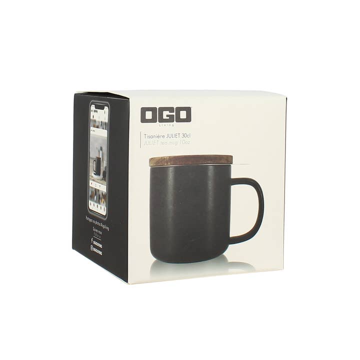 Ogo living - Wholesale Tea Pot - Juliet 300ml black stoneware teapot with wooden lid5