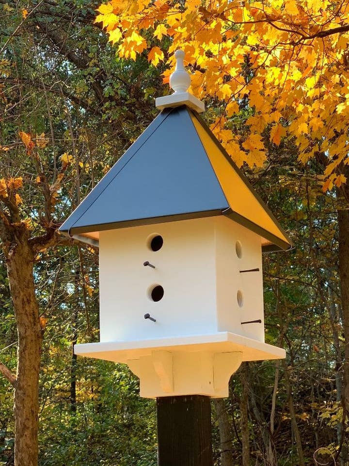 Bird House Farmhouse Design With 8 Nesting Compartments Handmade Wooden for wholesale by Better Crafter