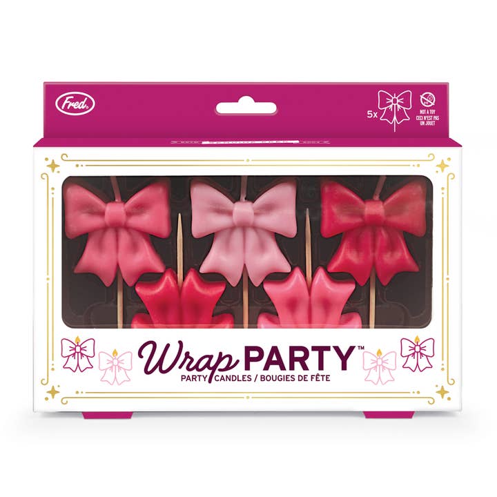 WRAP PARTY Bow Candles, Set of 5 for wholesale by Fred & Friends