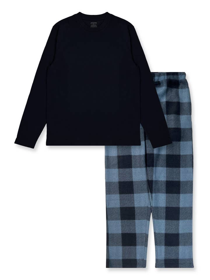 Chase USA International - Wholesale Sleepwear Set - Men's - Men’s Thermal Shirt & Fleece Pants Pajama Set