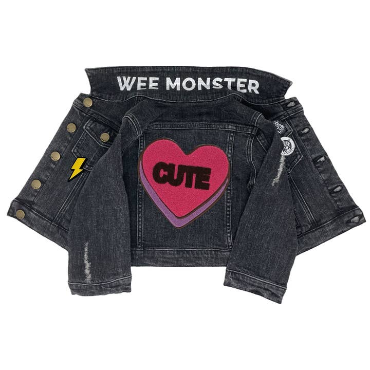 CUTE Black Denim Jacket for wholesale by Wee Monster
