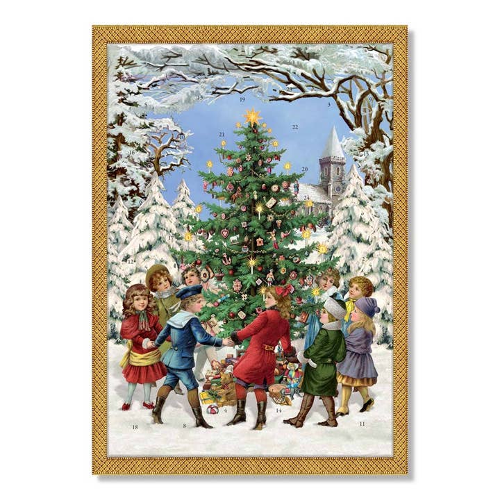 Dancing Round The Tree Traditional Christmas Advent Calendar for wholesale by Alison Gardiner US