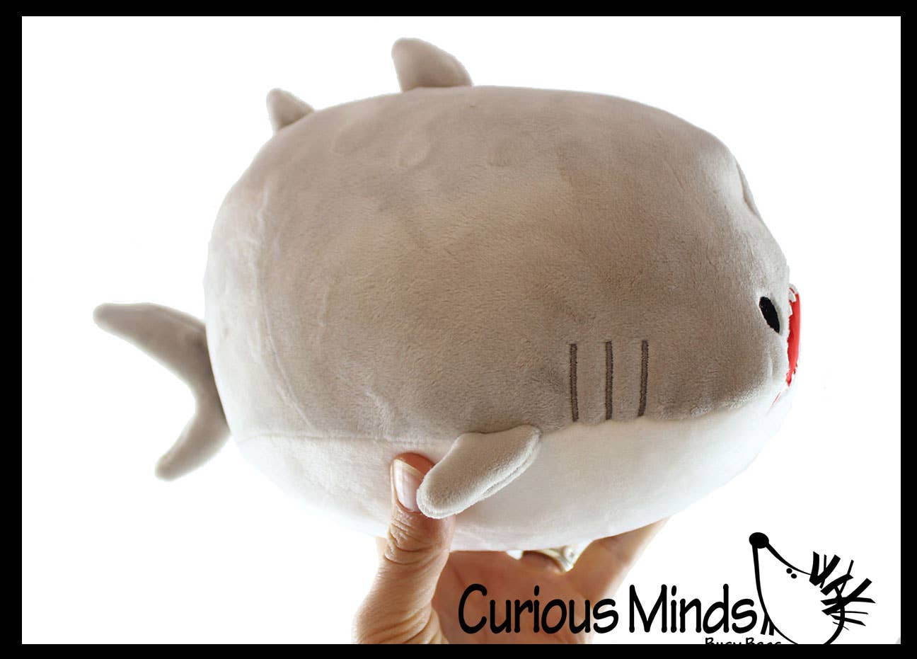 Curious Minds Toys - Wholesale Stuffed/Plush Toy - Kids & Baby - Chubby Plush Shark with Jaws Stuffed Animal Toy - Soft Squi3