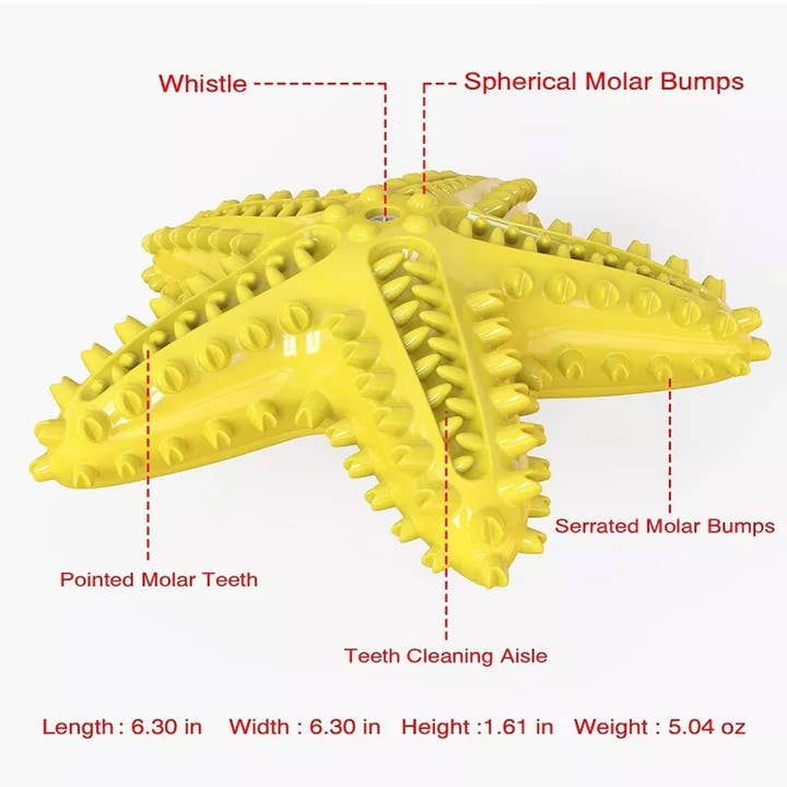 PR GROUPS LLC - Wholesale Pet Chew Toy - Dog - Star Fish Dog Teeth Cleaning Chew Toy