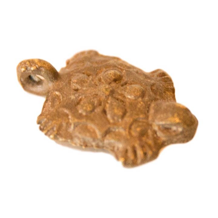 Vintage African Bronze Flower Backed Turtle Pendant for wholesale by Old New House