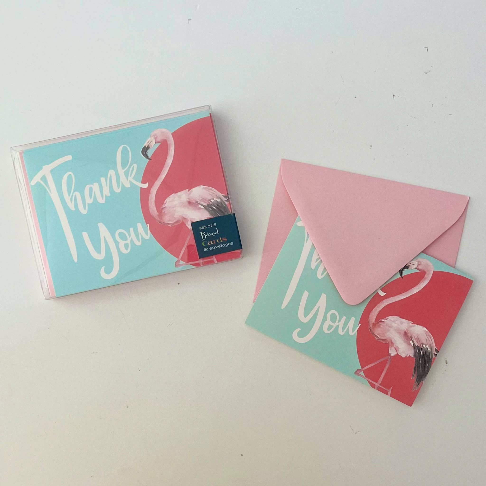 Mod Lounge Paper Company - Wholesale Thank You Card - Flamingo Palm Spring Coastal Thank You Card2