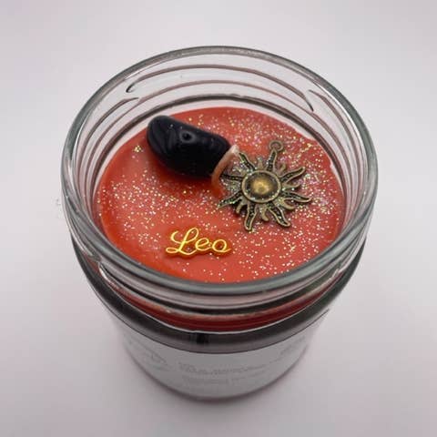 Leo Healing Crystal Candle 8oz for wholesale by Ritual Junkie