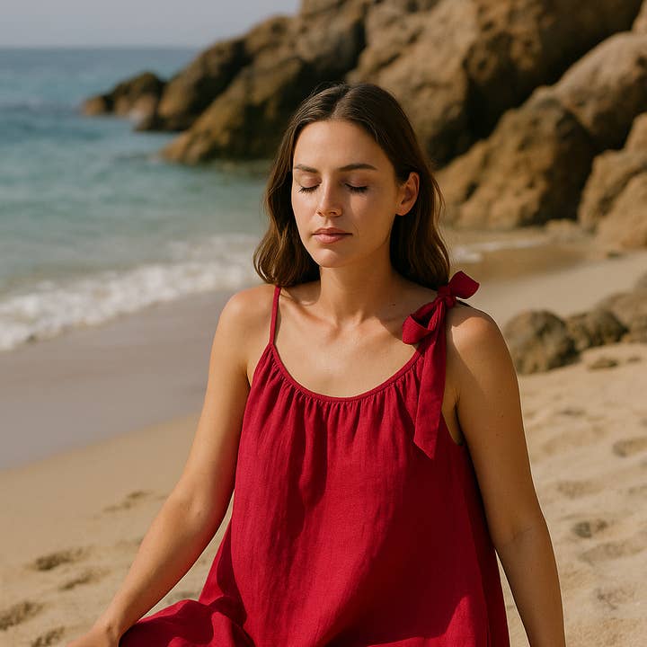 LINEN DRESS WITH MOTHER-OF-PEARL BUTTON AT THE BACK 31327 and other Purchase Wholesale orange buttons. Free Returns & Net 60 Terms on Faire trending on Faire.