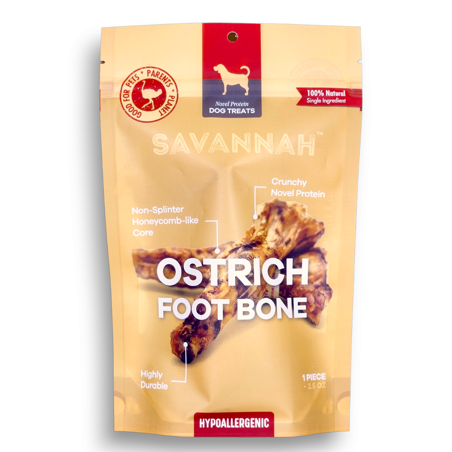 Savannah Pet Food - Wholesale Pet Treats - Dog - Ostrich Foot Bone Single-ingredient Novel Protein Dog Treat3