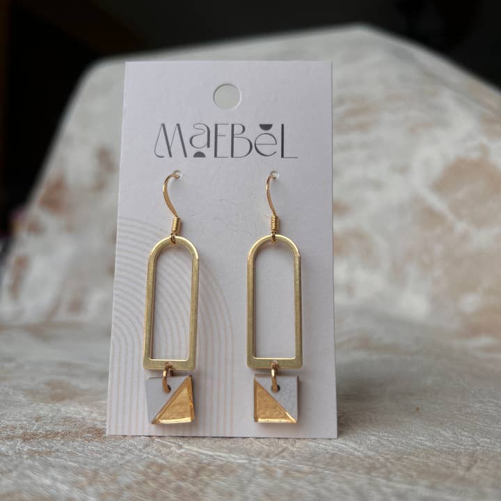 Half + Half Square Earrings for wholesale by Maebel