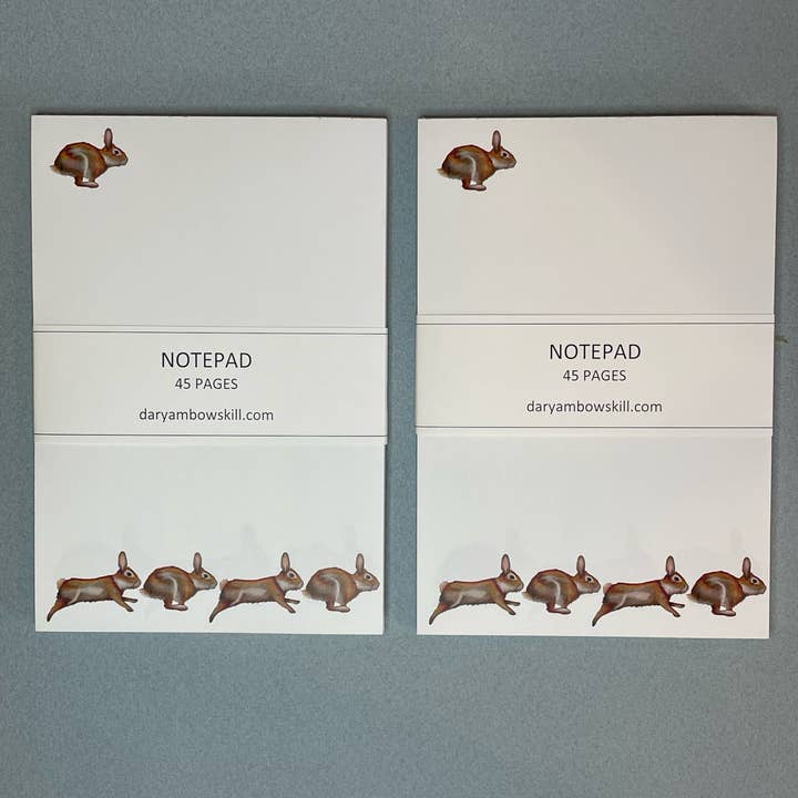 Rabbit Notepads | two pack for wholesale by Darya M Bowskill