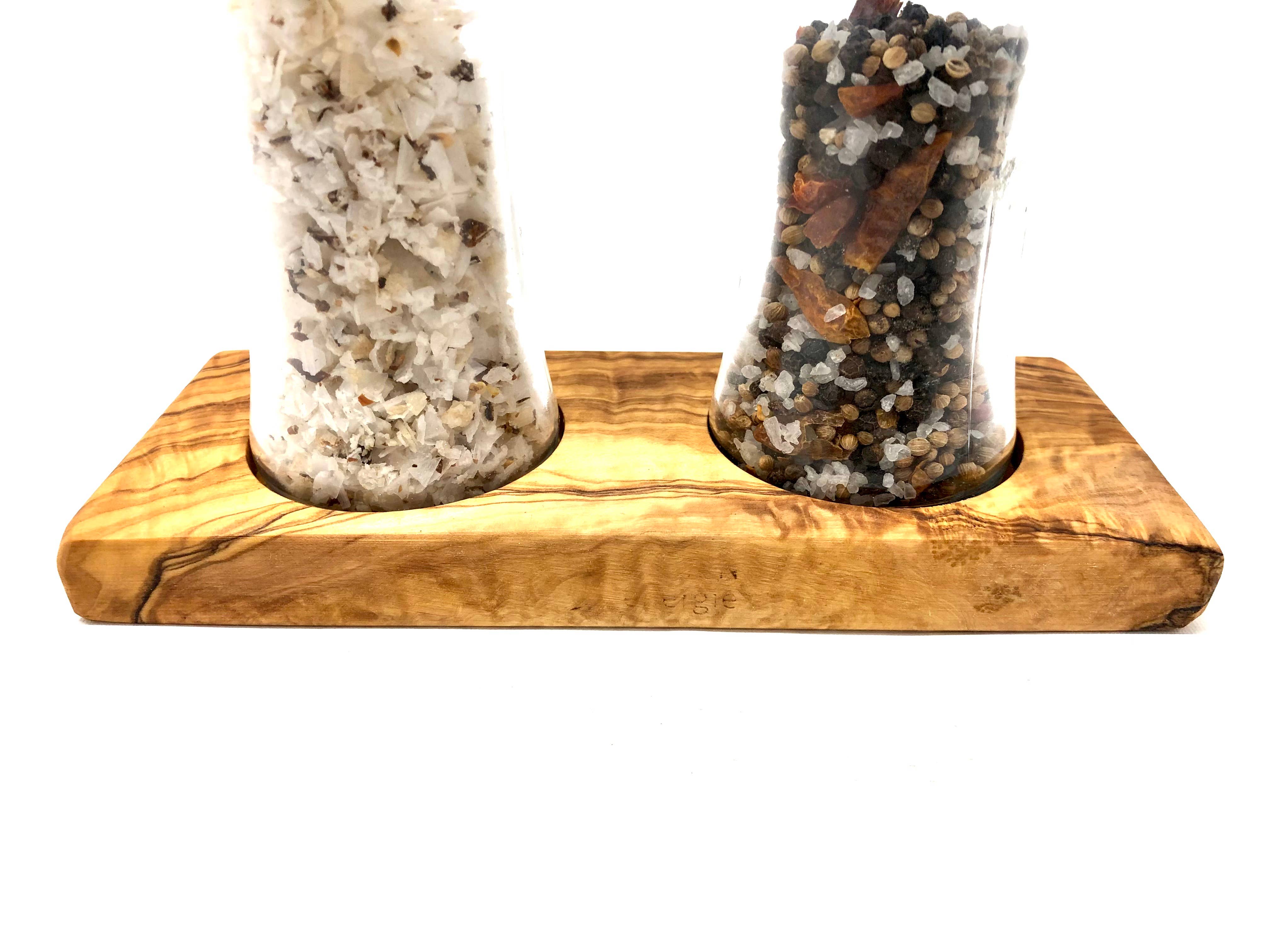 olivenholz-erleben - Wholesale Salt & Pepper Shaker Set - DUO saucer for salt and pepper mills6