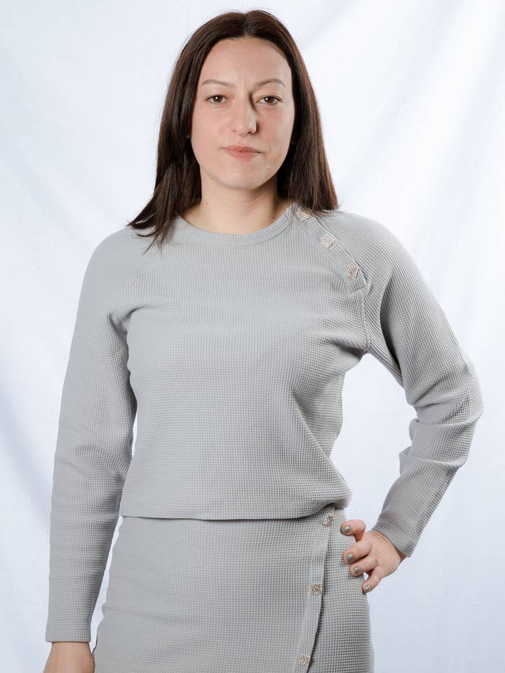 Damestrui met platteknopen en wafelstructuur voor wholesale door CBYOU