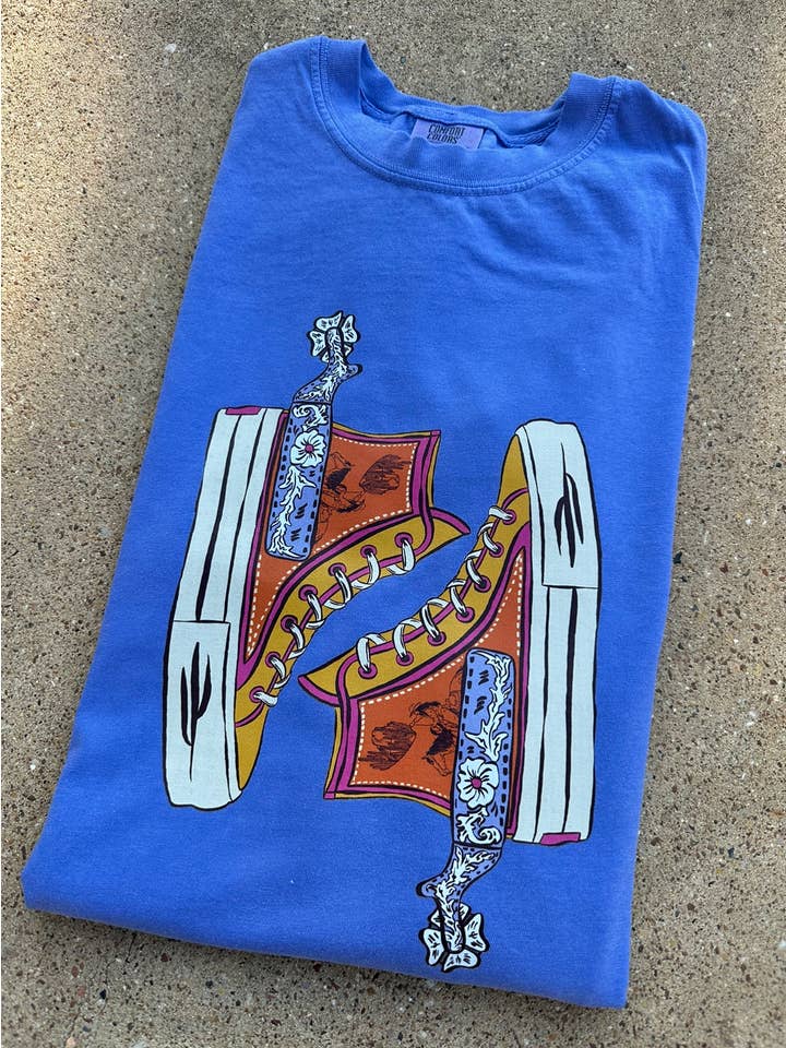 The Branded Blue Roan - Wholesale T-Shirt (Graphic) - Women's - Cowboy Kicks Graphic Tee (comfort colors)
