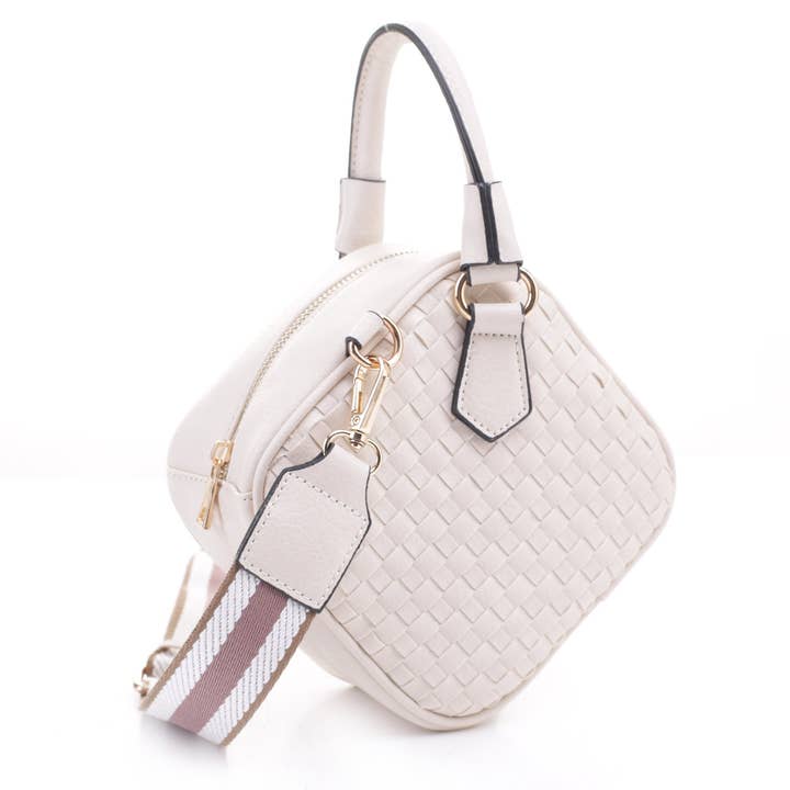 Isabelle Handbags - Wholesale Crossbody Bag - Women's - FC20364 Basket Weave Woven Diamond Crossbody Clutch Handbag