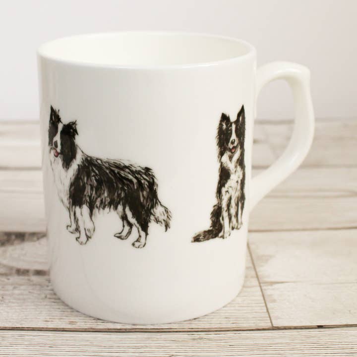 Border Collie Bone China Mug for wholesale by Gemma Keith Designs